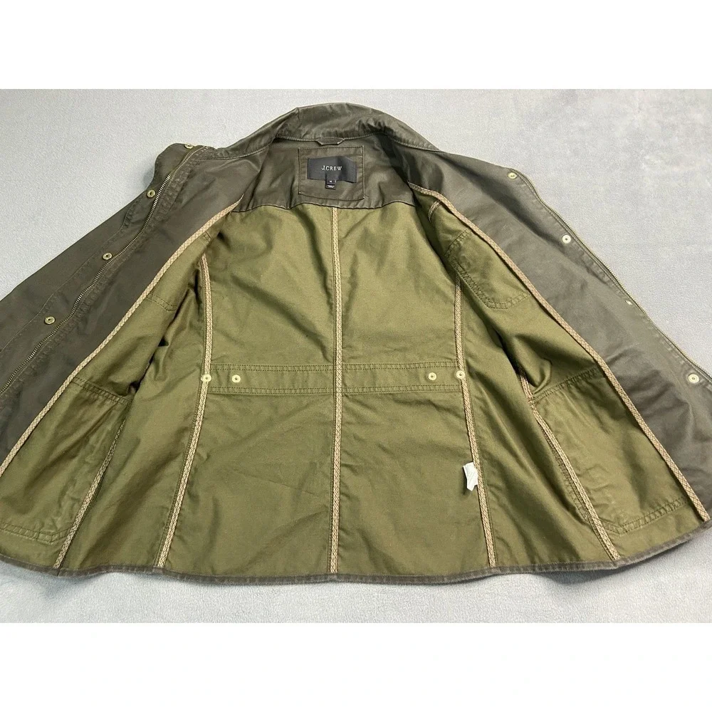 J‎ Crew Jacket Womens Medium Green Waxed The Downtown Outdoors Military Grunge